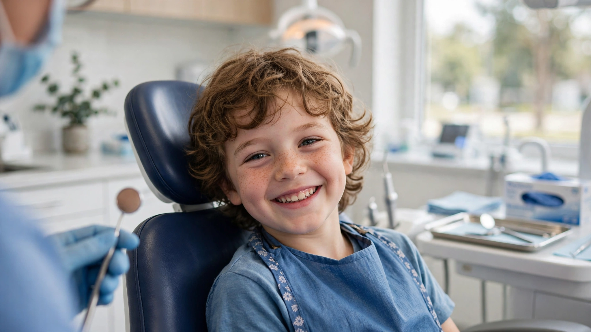 Child receiving preventive dental care that protects overall health