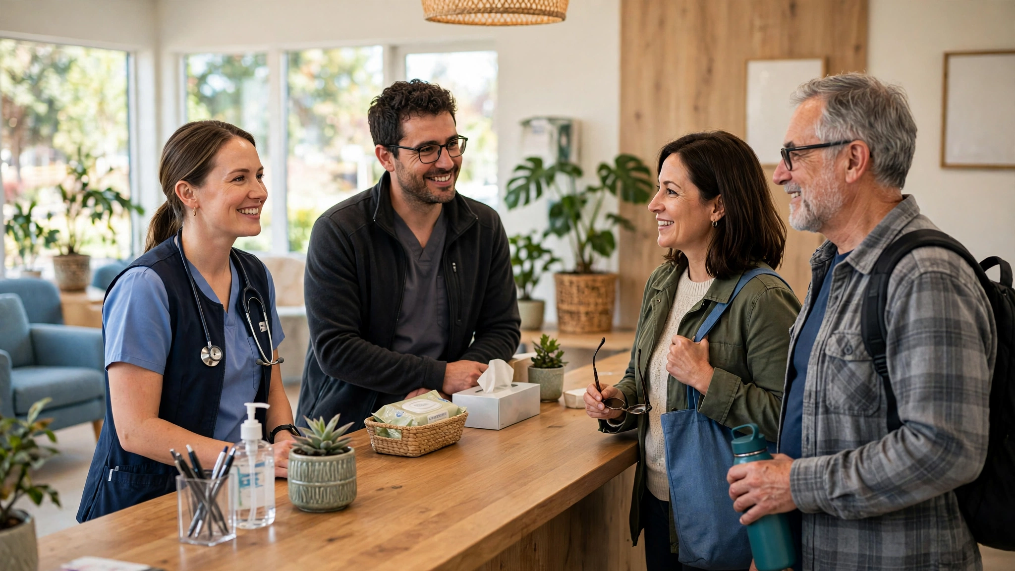 Patients receiving affordable care at a community health and dental clinic