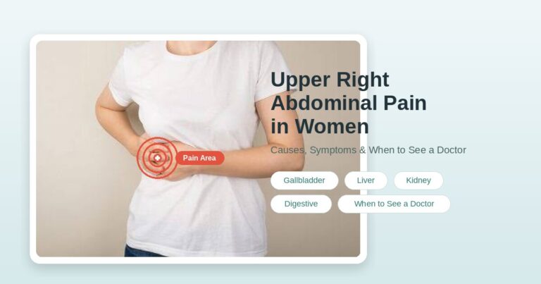 Woman holding her right side, showing where upper right abdominal pain in women is felt