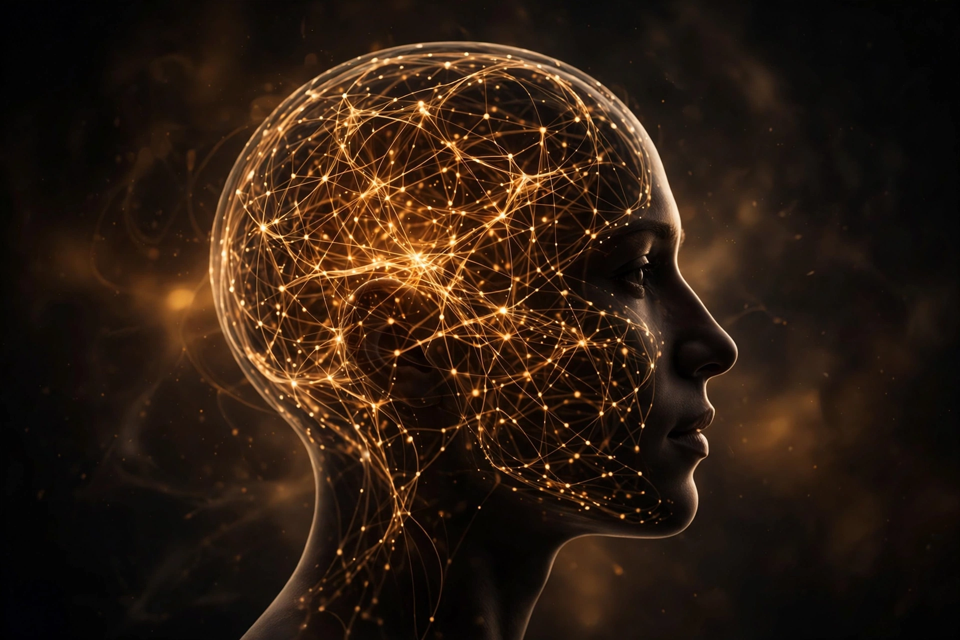 Artistic view of glowing neural pathways, showing how this anti-anxiety medication is believed to affect brain signaling
