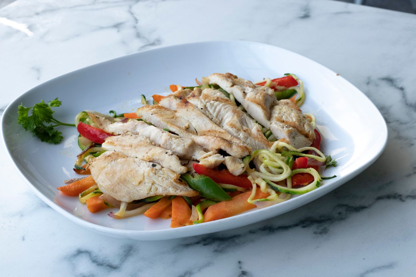 Grilled chicken breast, a food high in protein