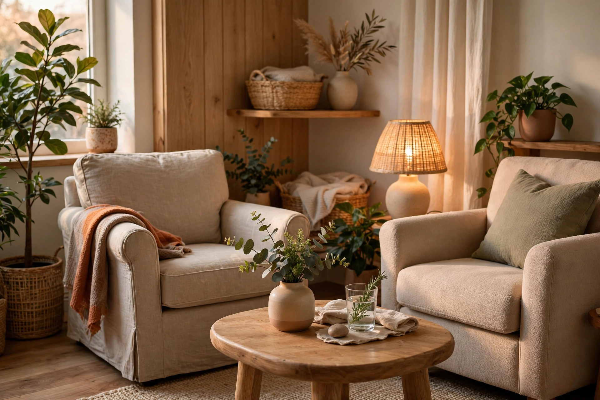 Calm therapeutic counseling room
