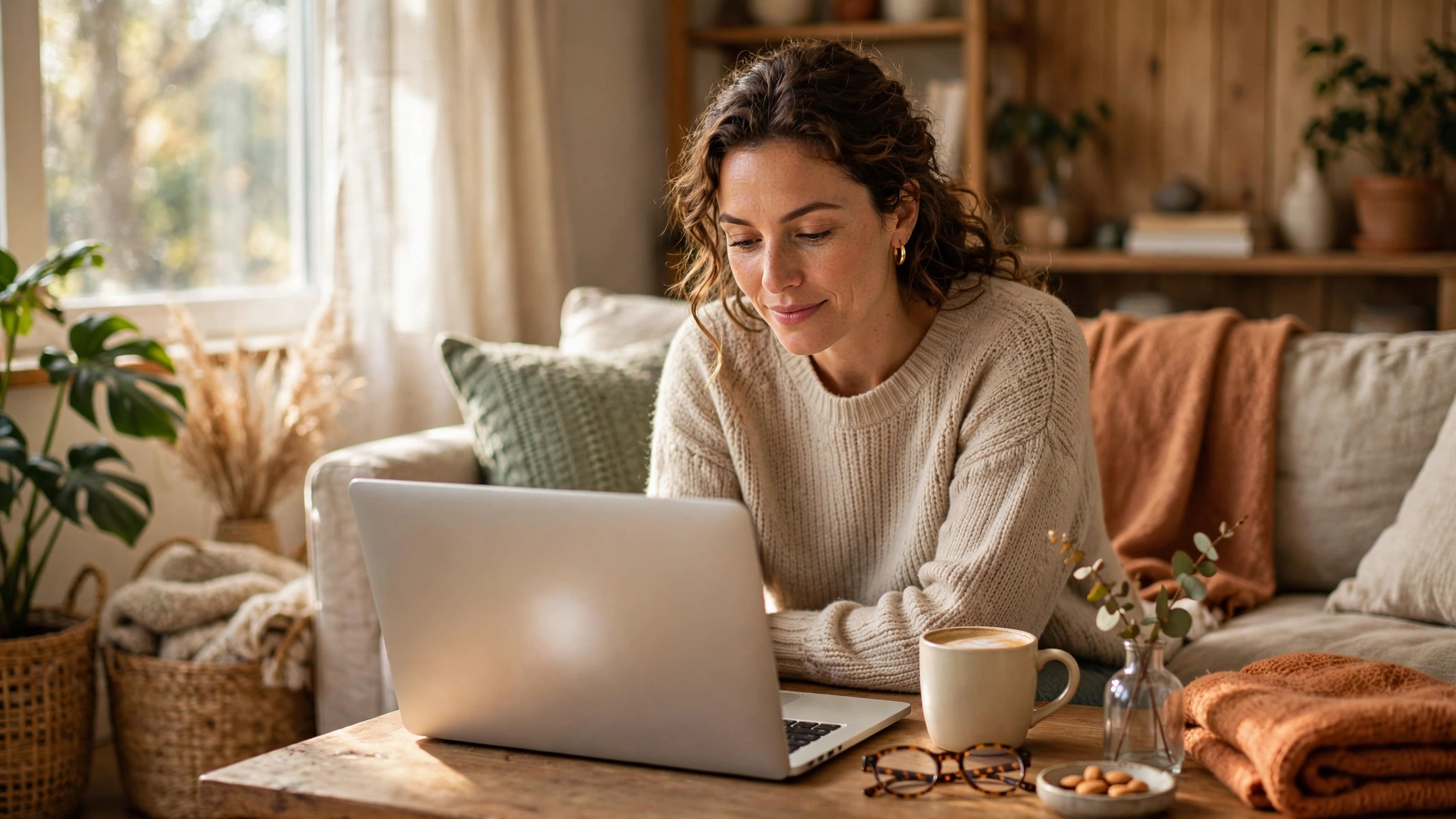Person researching mental health therapists on a laptop