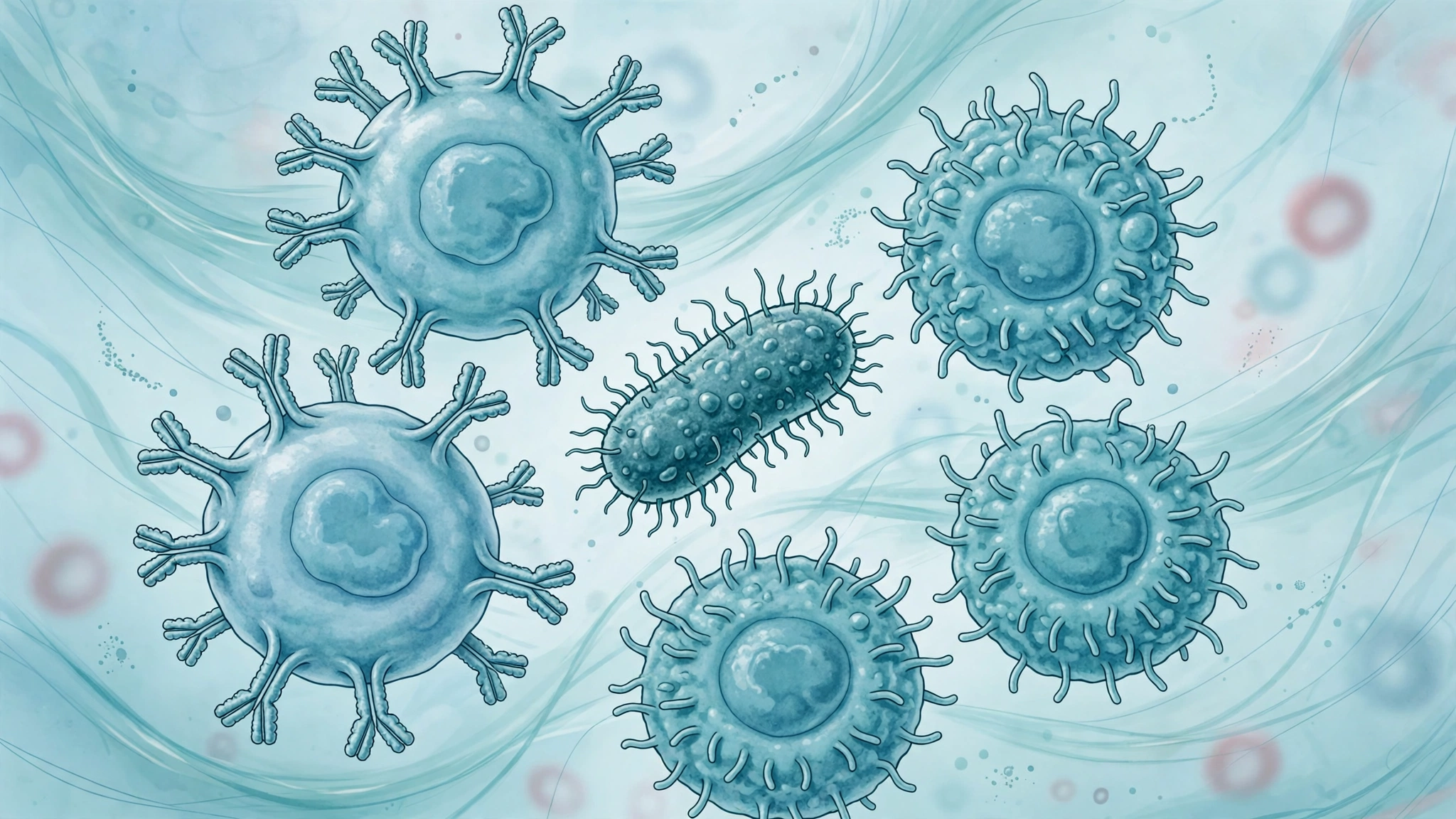 B cells and T cells at work in adaptive immunity, the immune system that learns and remembers