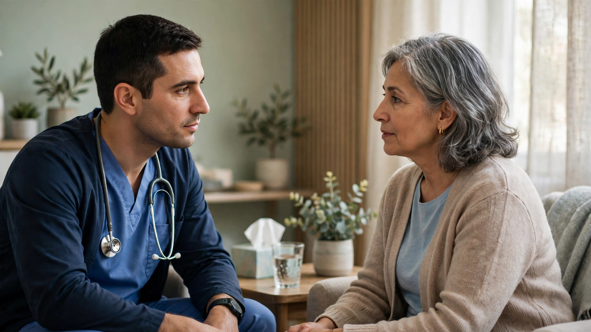 Calm, patient communication during a daily patient check-in