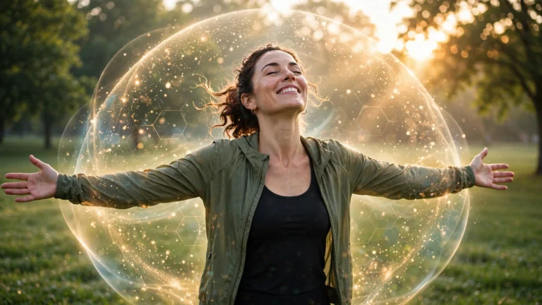 Woman enjoying sunrise outdoors, symbolizing a strong immune system