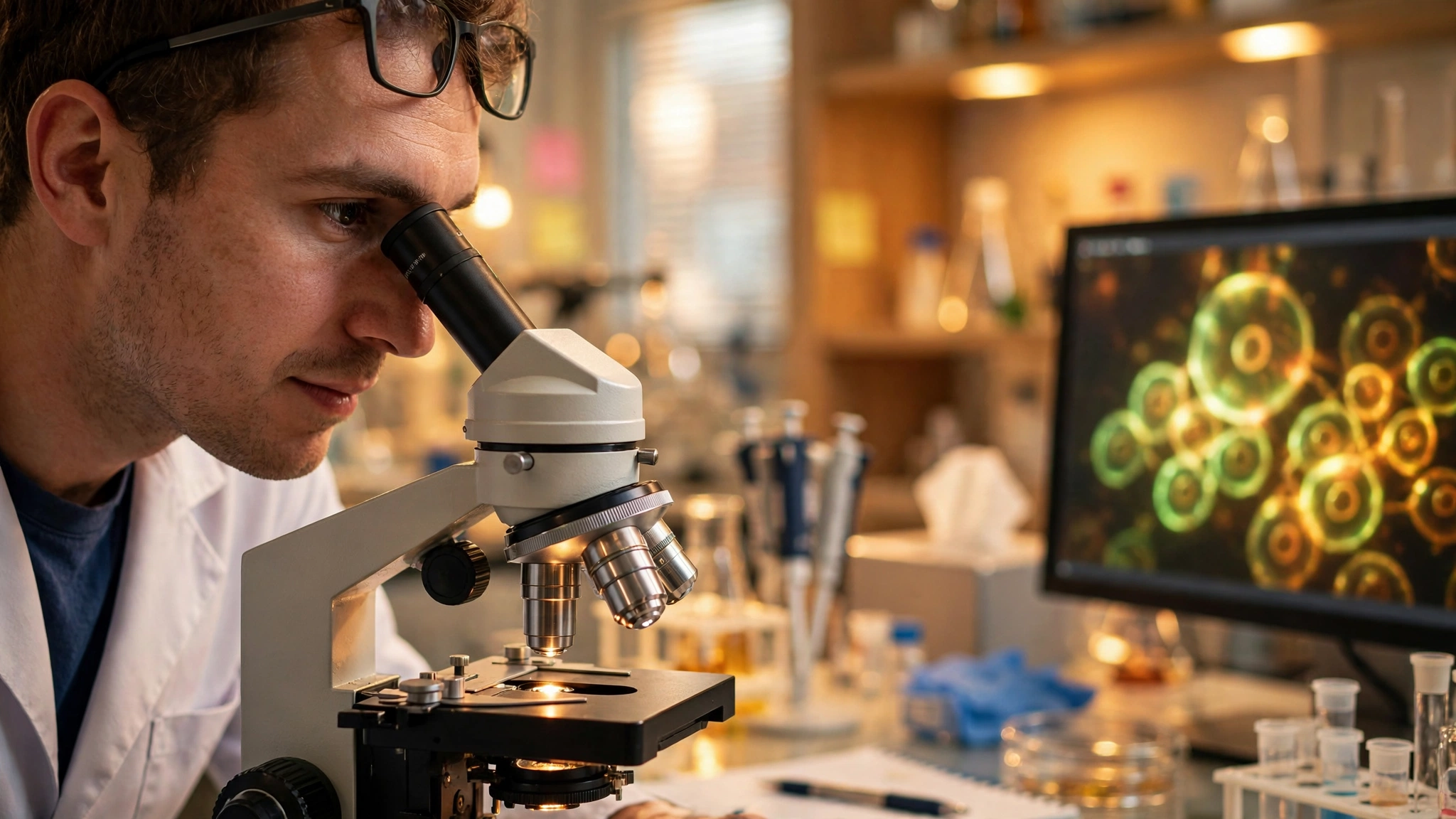 A dendritic cell presenting an antigen to switch on the adaptive immune response