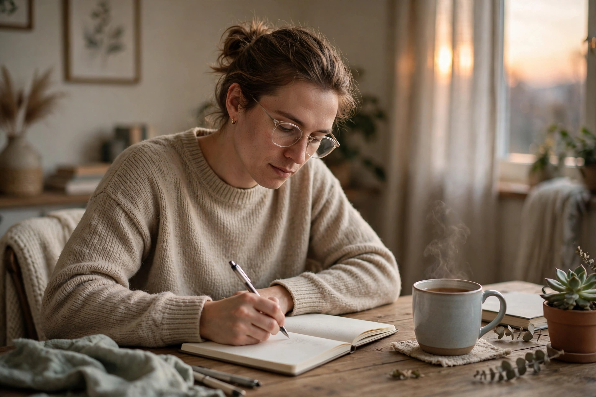 Writing in a journal to track progress between therapy sessions