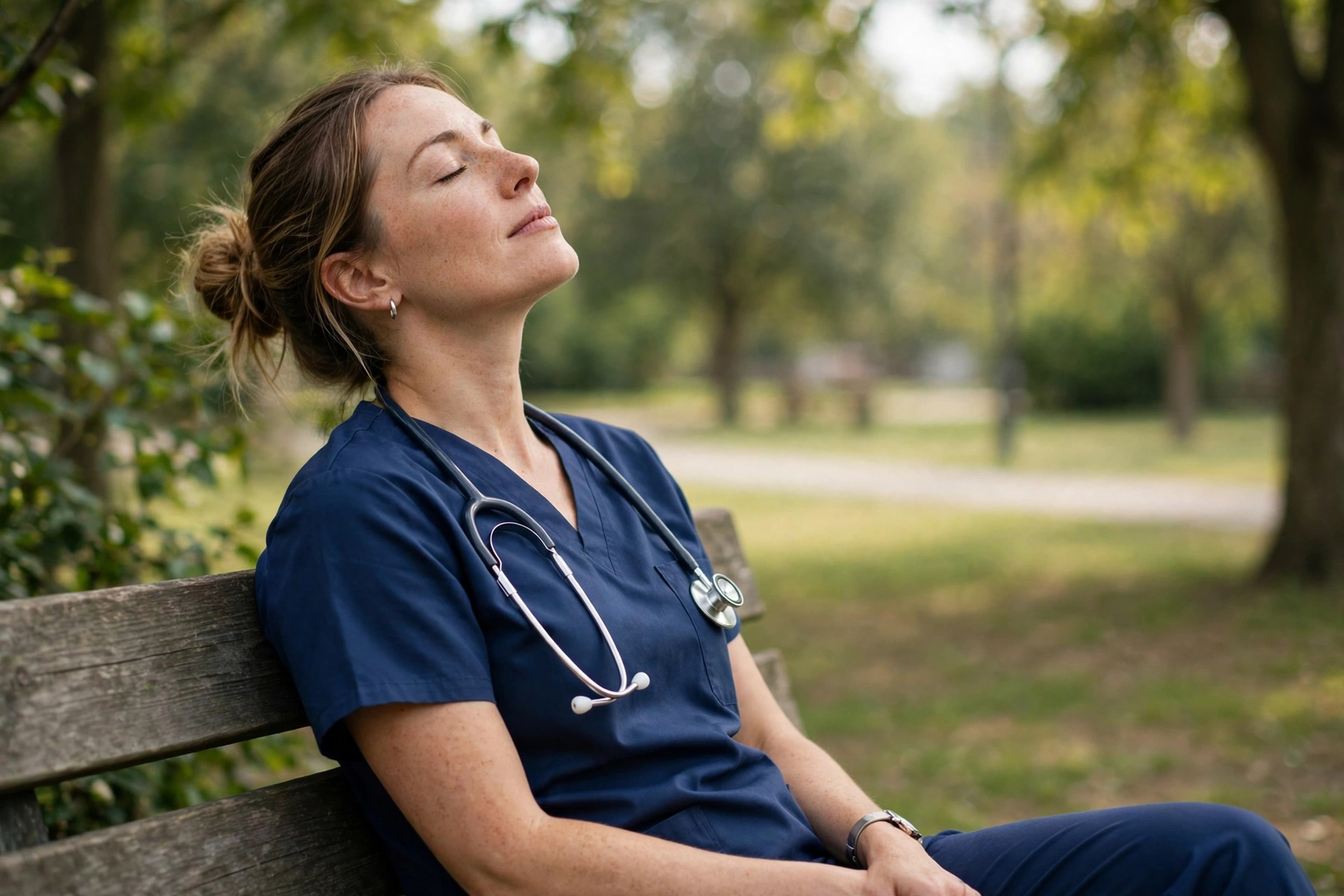 Taking a short break outdoors, a simple way to recharge between demanding shifts