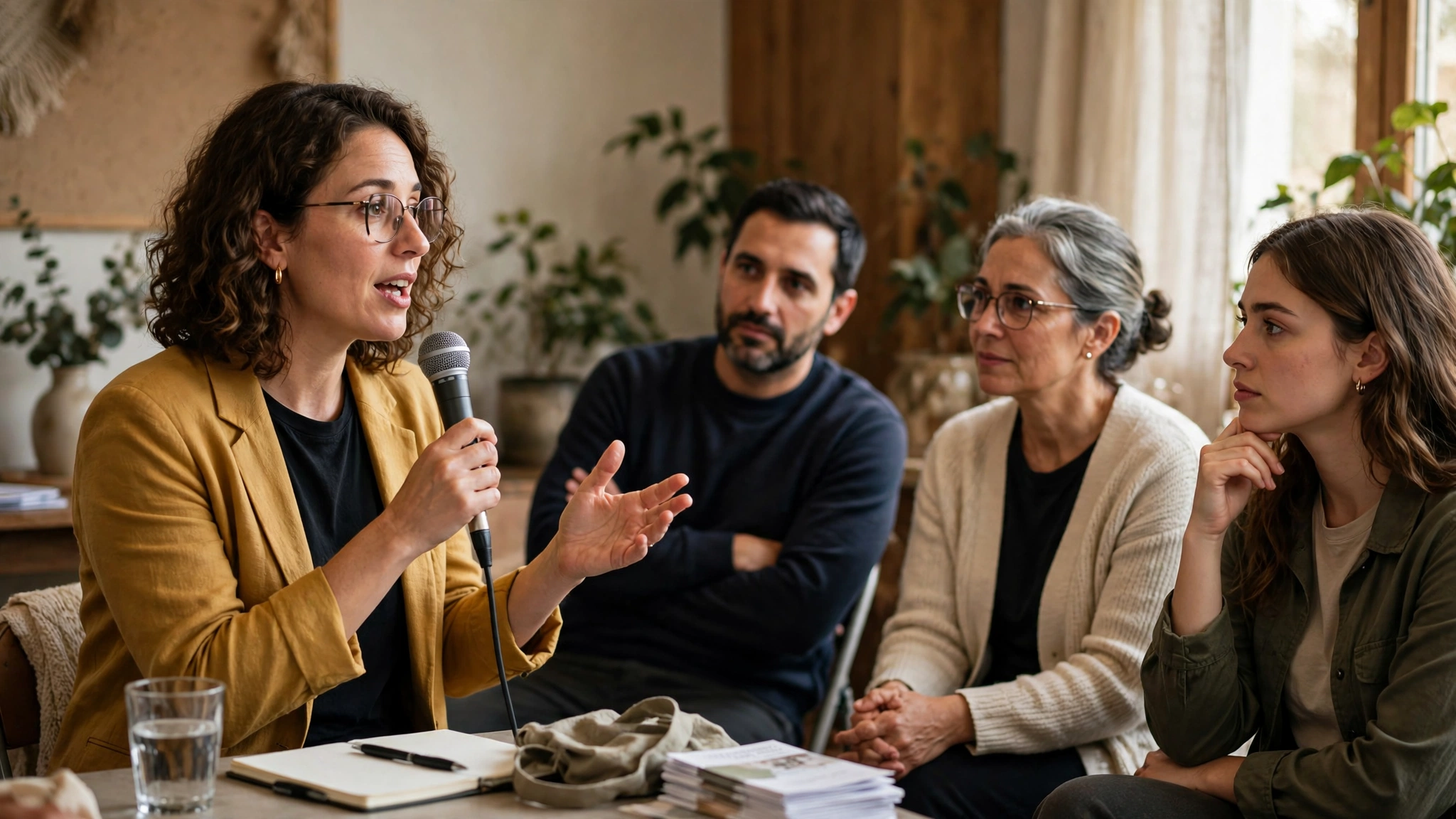 A speaker with lived experience sharing their story during a World Mental Health Day panel