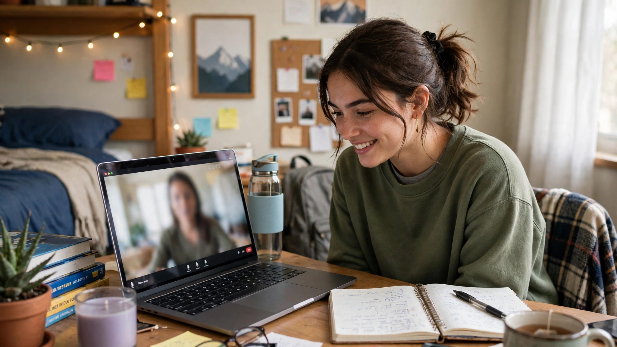 A college student in a virtual therapy session, part of recent youth mental health studies