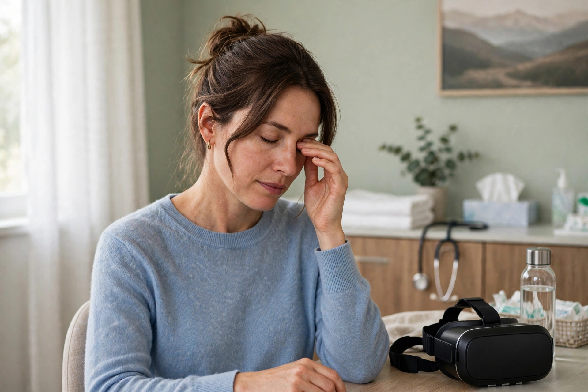 Taking a break from the headset during virtual reality therapy